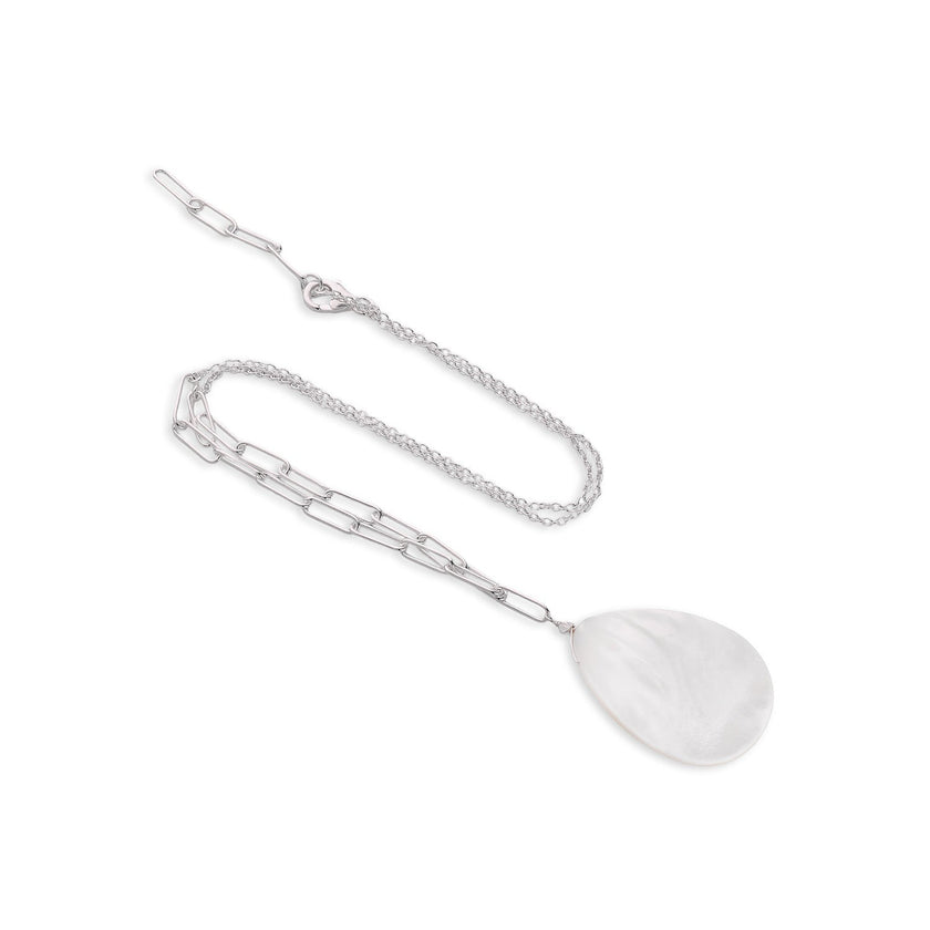 Selene Fine Silver Pendant Necklace Mother of Pearl
