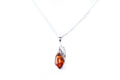 Pendentif fantaisie ambre et argent