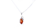 Pendentif fantaisie ambre et argent
