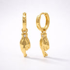 Faye Fingers Crossed Huggies | 18k Gold Plated