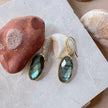 Charis Oval Gemstone Earrings Labradorite