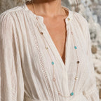 Penelope Multi-Stone Necklace: Pariba Onyx, Rose Quartz & Smoky Quartz