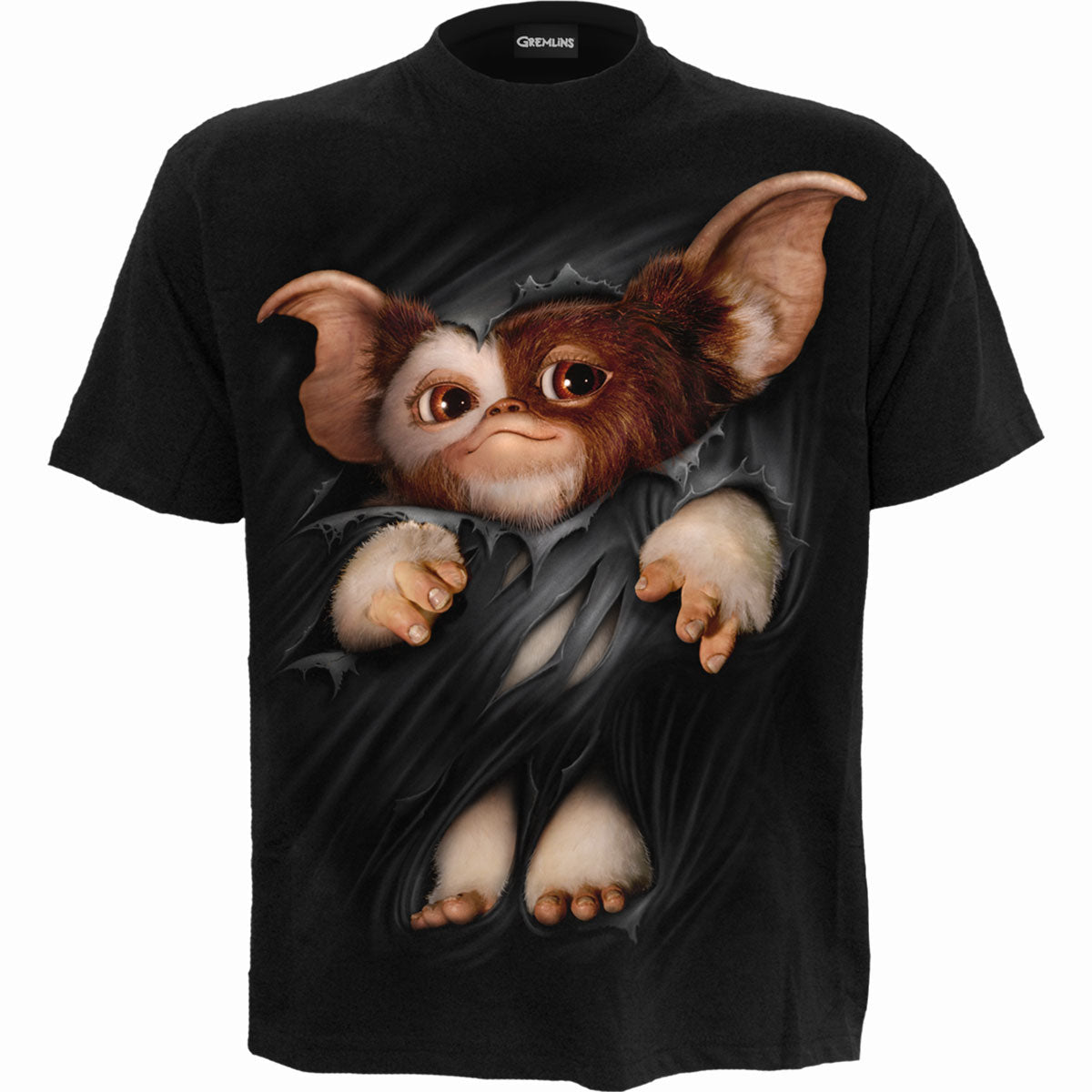 GREMLINS - GIZMO - T-Shirt Noir Imprimé Avant