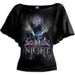 BATMAN - I AM THE NIGHT - Boat Neck Bat Sleeve Top Black