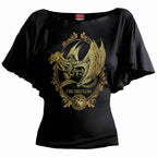 HOD 2 - FILIGREE - Haut col bateau chauve-souris Noir