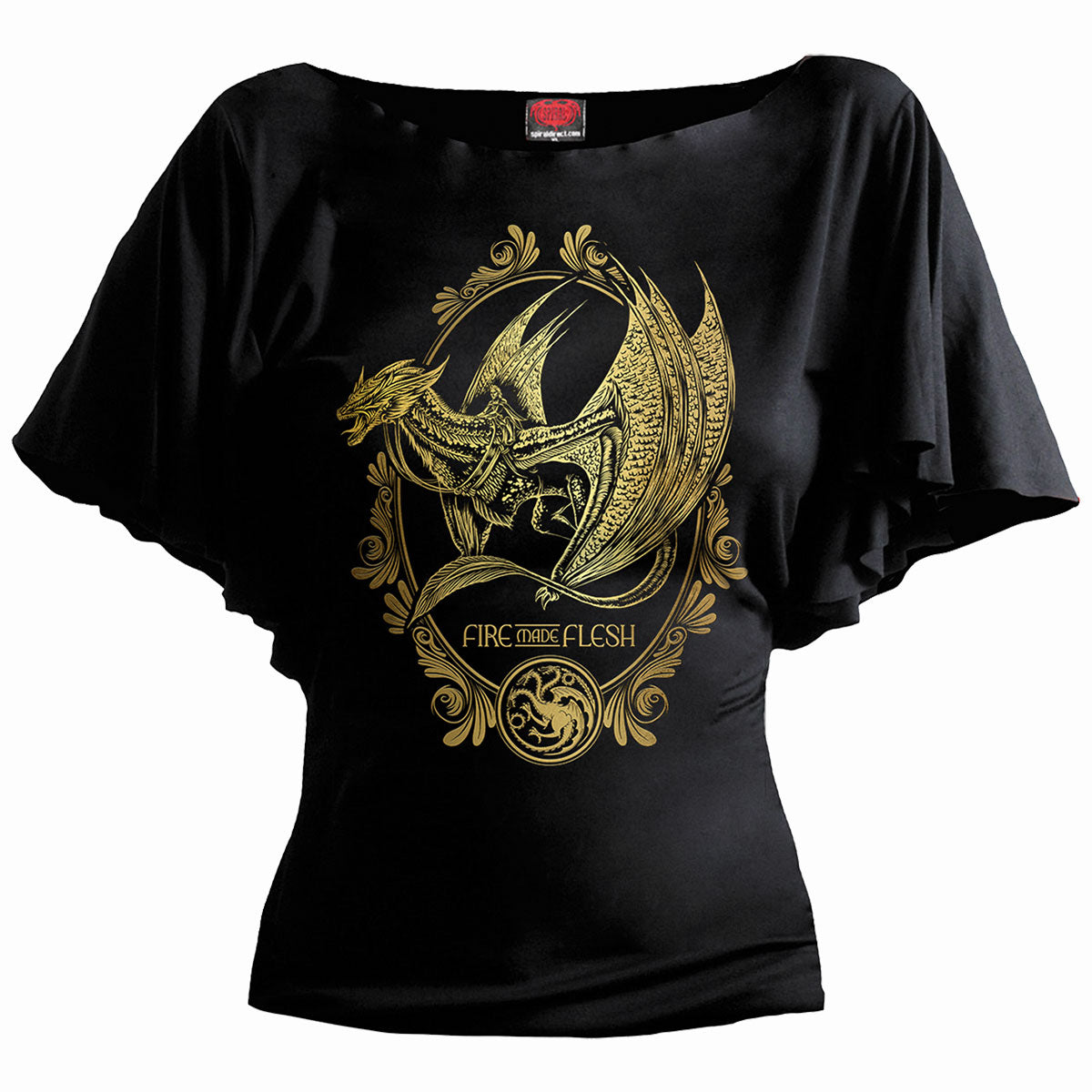 HOD 2 - FILIGREE - Haut col bateau chauve-souris Noir