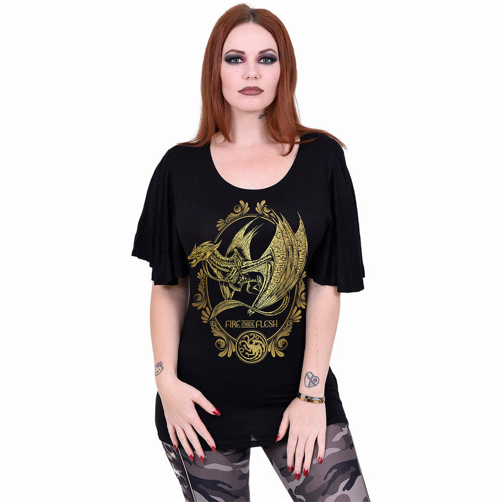 HOD 2 - FILIGREE - Haut col bateau chauve-souris Noir