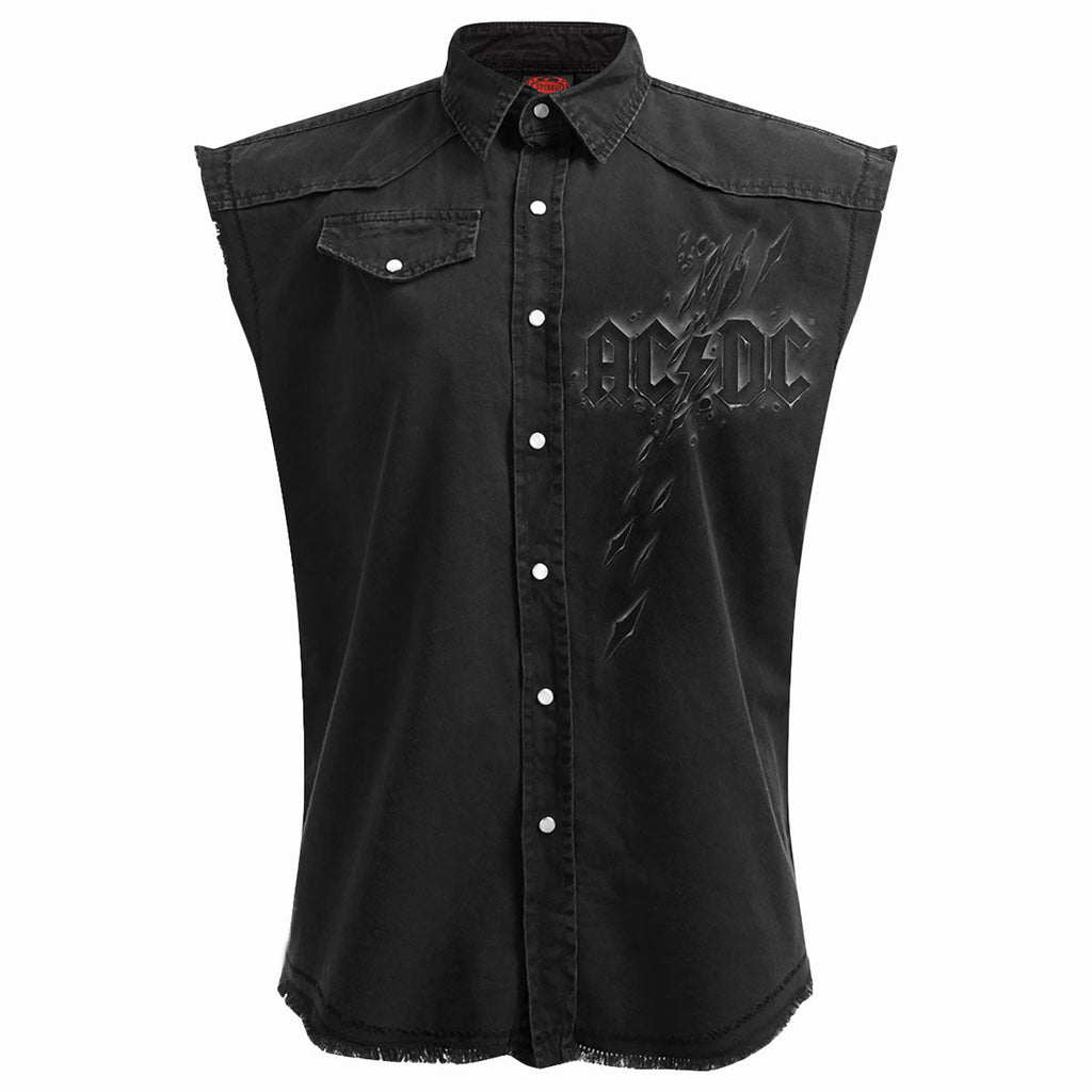 AC/DC - BACK IN BLACK RASGADO - Camiseta sin mangas Worker negra lavada a la piedra