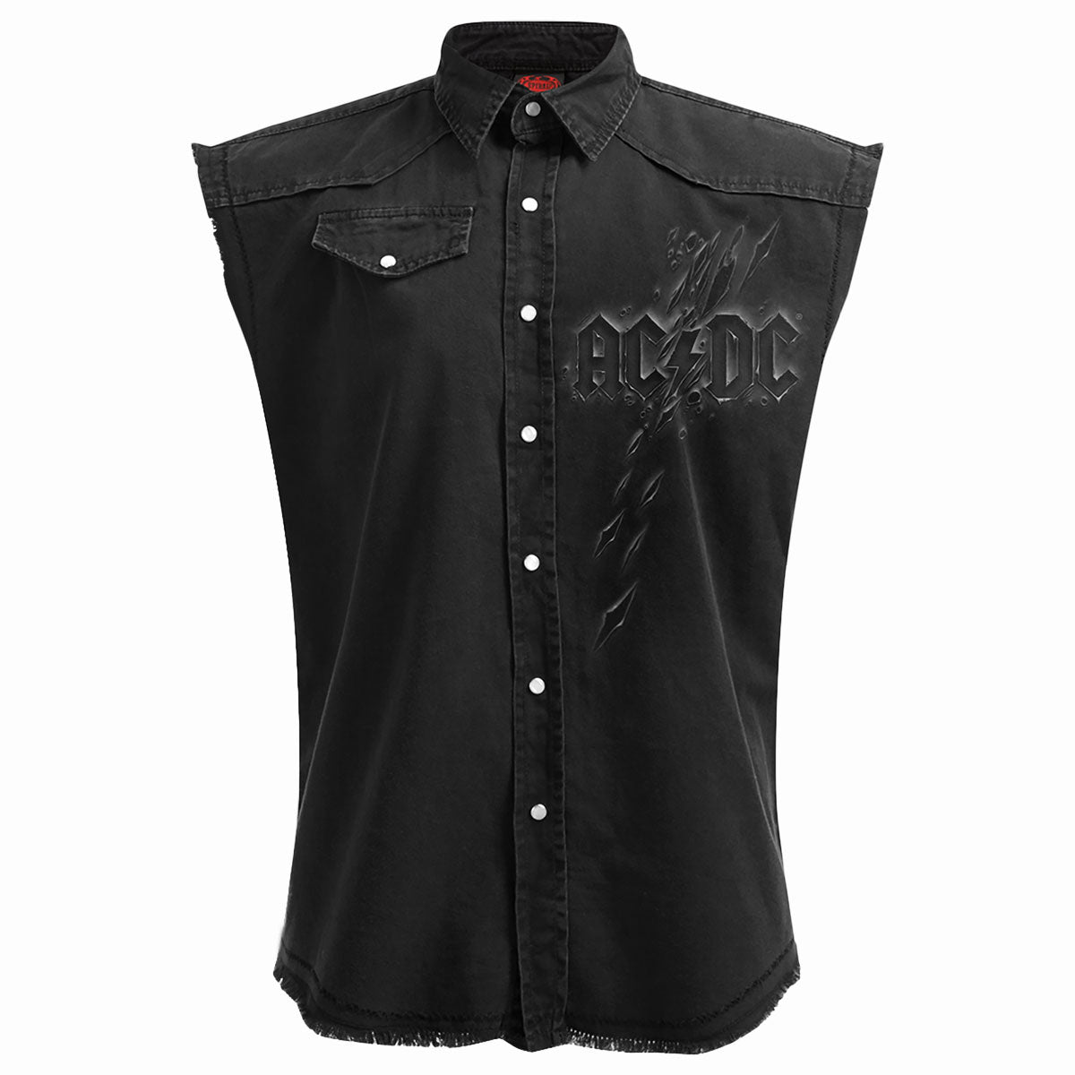 AC/DC - BACK IN BLACK RASGADO - Camiseta sin mangas Worker negra lavada a la piedra