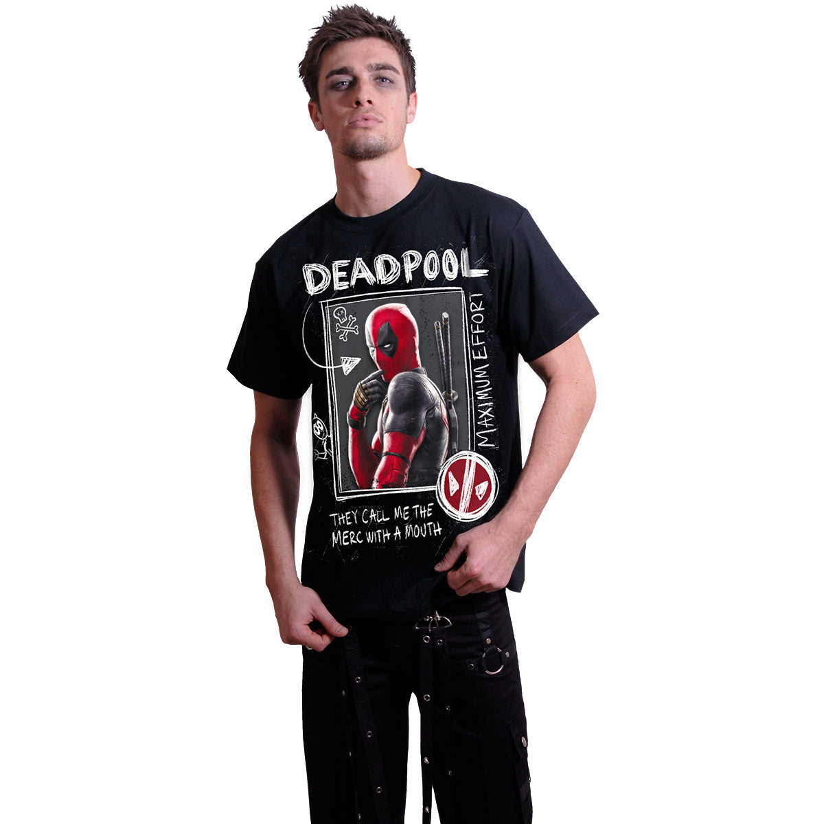 DEADPOOL - BOCETOS DE LOBEZNO - Camiseta Negra