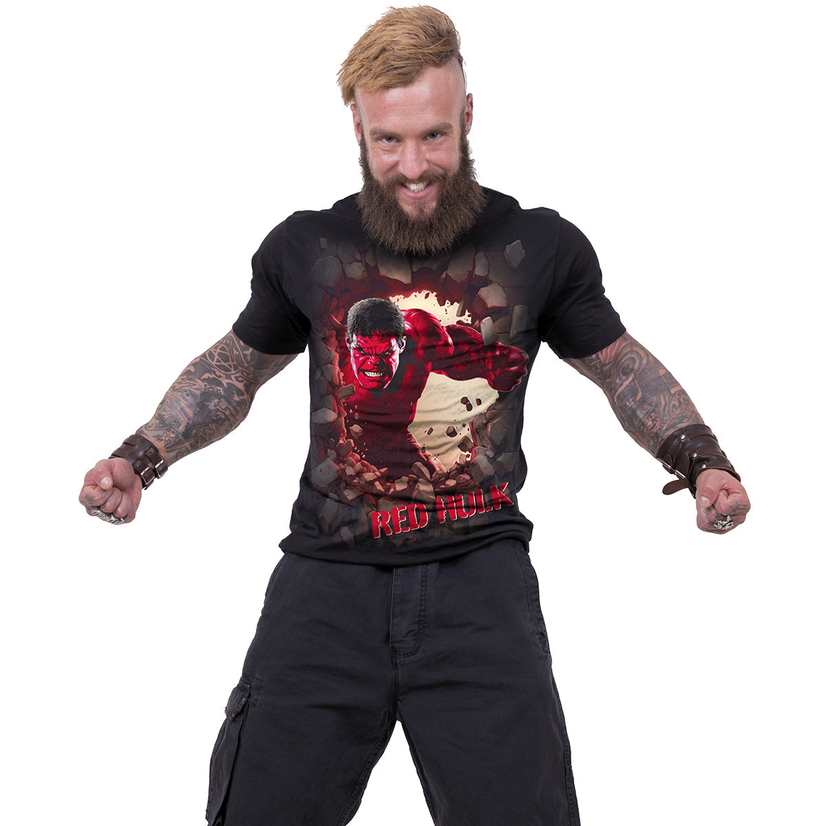CAPTAIN AMERICA - RED HULK - T-shirt Imprimé Avant Noir
