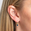 Elements Gold Blue Sapphire Sleek Teardrop Earrings