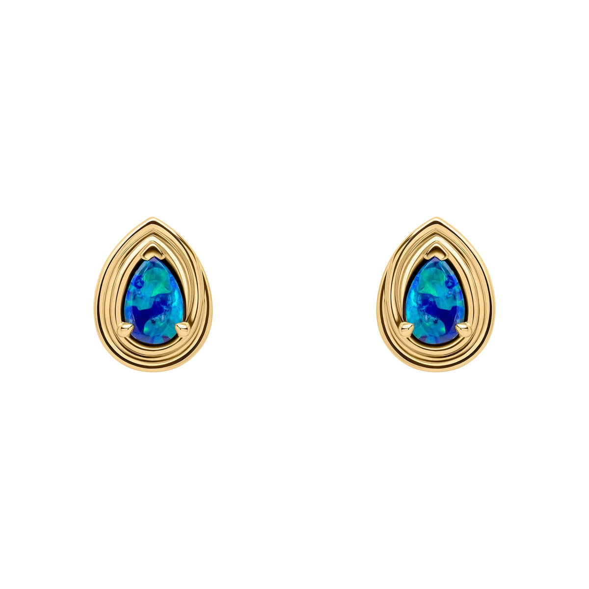 Elements Gold Opal Doublet Teardrop Stud Earrings