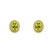 Elements Gold Peridot Oval Ridged Stud Earrings