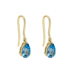 Elements Gold London Blue Topaz Rope Twist Drop Earrings