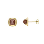 Elements Gold Sugarloaf Cut Chocolate Moonstone Stud Earrings