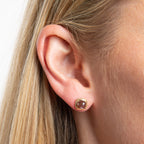 Elements Gold Sugarloaf Cut Chocolate Moonstone Stud Earrings