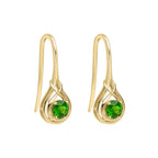 Elements Gold Celtic Green Diopside Hook Earrings