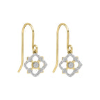 Elements Gold Diamond Floral Drop Earrings