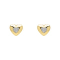 Elements Gold Pavé Diamond Heart Earrings