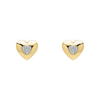 Elements Gold Pavé Diamond Heart Earrings