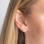 Elements Gold Pavé Diamond Heart Earrings