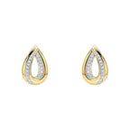 Elements Gold Cut Out Diamond Teardrop Earrings