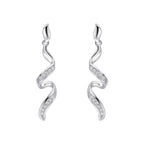 Elements Gold Diamond Twisted Ribbon Drop Earrings