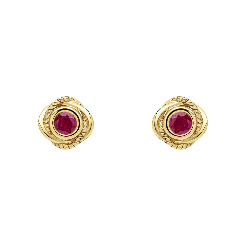 Elements Gold Fura Ruby Stud Earrings