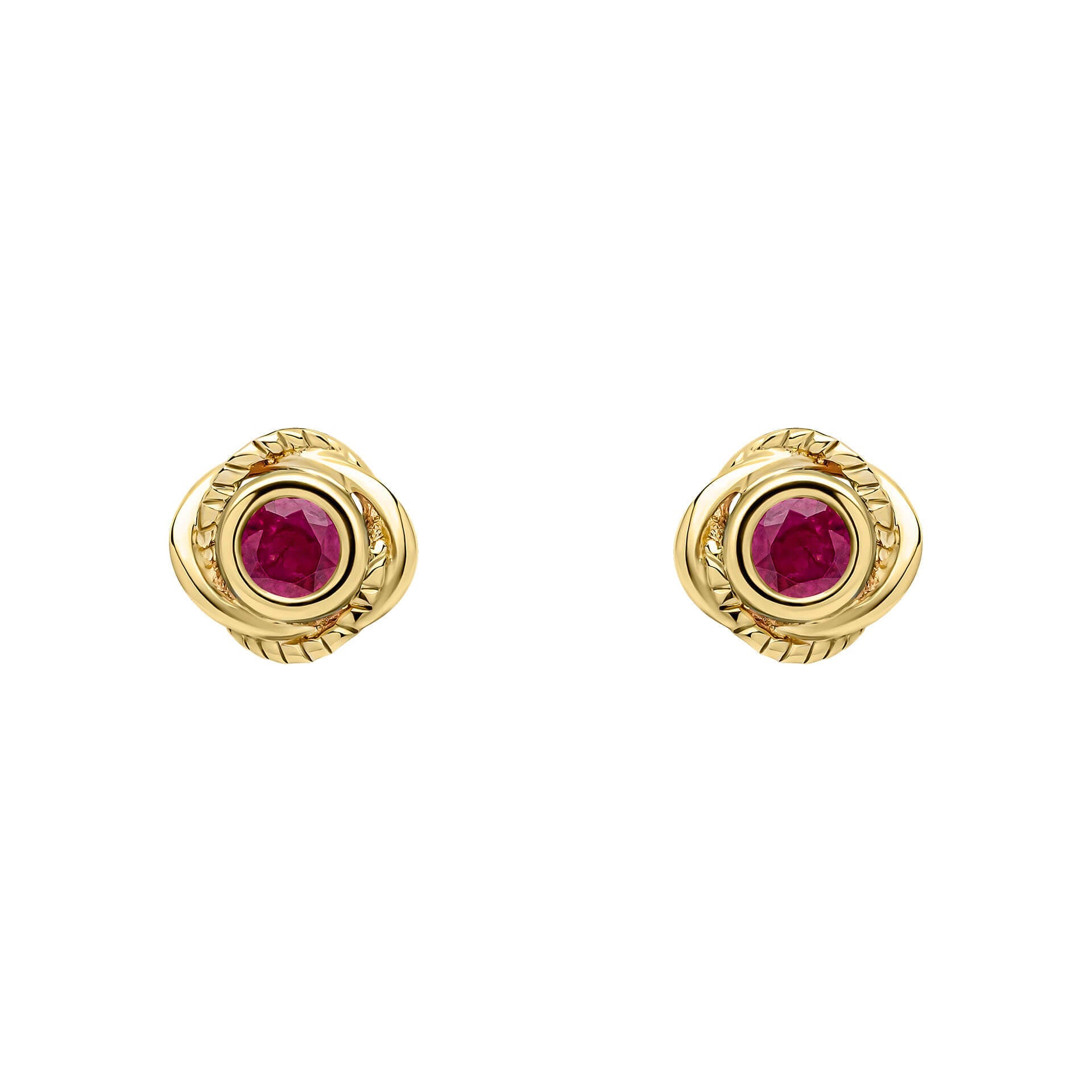 Elements Gold Fura Ruby Stud Earrings