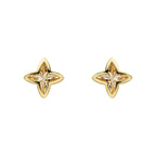 Elements Gold Textured Flower Stud Earrings