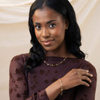 Elements Gold Textured Flower Station Bracelet