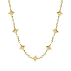 Elements Gold Textured Flower Station Necklace