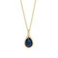 Elements Gold Blue Sapphire Sleek Teardrop Pendant