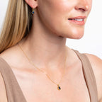 Elements Gold Blue Sapphire Sleek Teardrop Pendant
