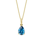 Elements Gold London Blue Topaz Rope Twist Pendant