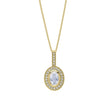 Elements Gold Oval Blue Moonstone and White Topaz Pendant