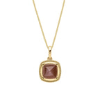 Elements Gold Sugarloaf Cut Chocolate Moonstone Pendant