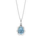 Elements Gold Fancy Cut Sky Blue Topaz Flower Bud Pendant