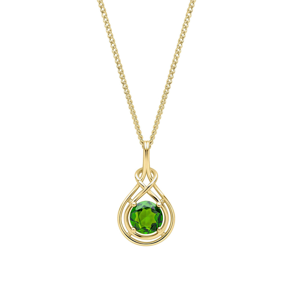 Elements Gold Celtic Green Diopside Pendant
