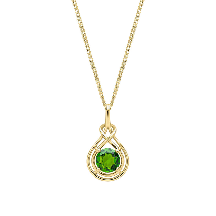 Elements Gold Celtic Green Diopside Pendant