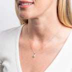 Elements Gold Aquamarine and White Topaz Art Deco Pendant