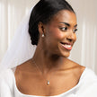 Elements Gold Freshwater Pearl and Sky Blue Topaz Stud Earrings