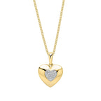 Elements Gold Pavé Diamond Heart Pendant