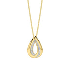 Elements Gold Cut Out Diamond Teardrop Pendant