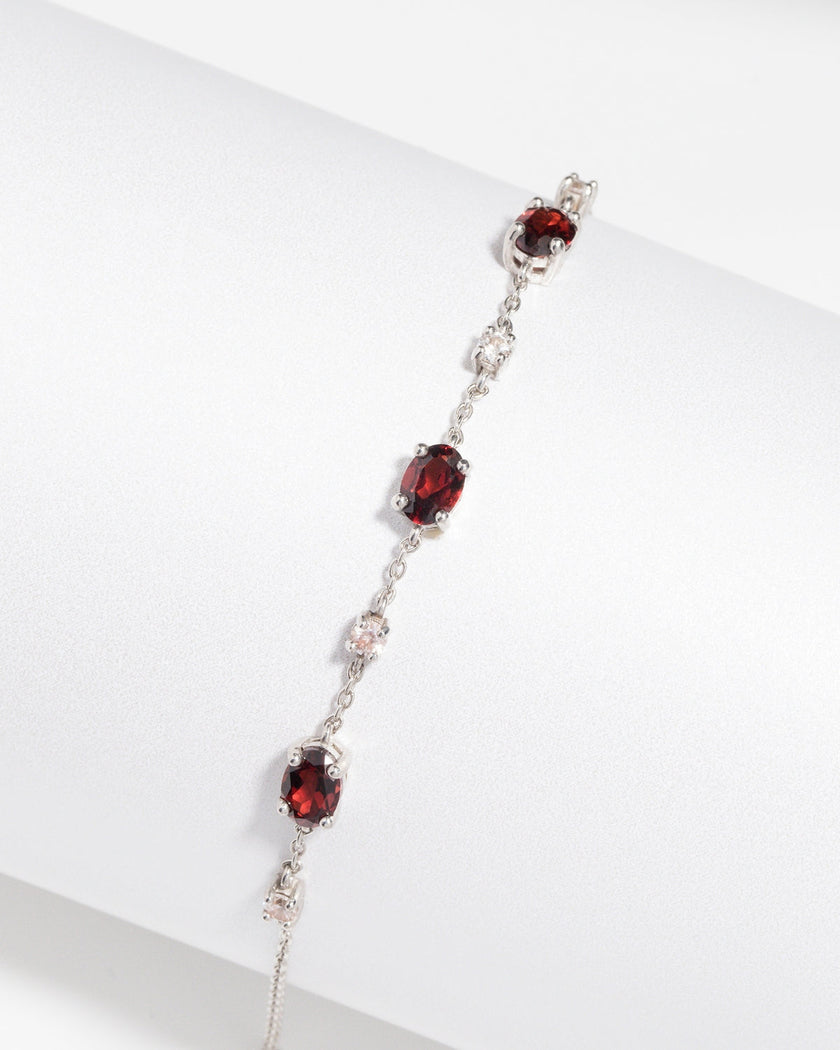 Garnet Bracelet in Sterling Silver