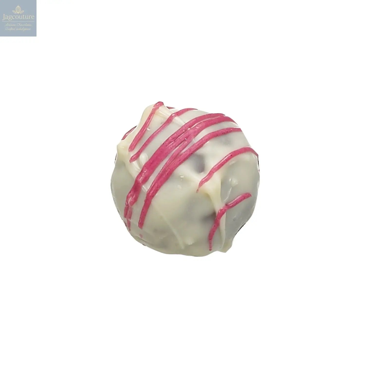 Gin and rose truffle - enrobed in white chocolate 13g