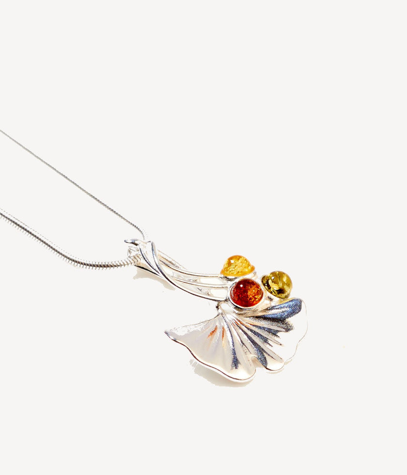 Amber Ginkgo Necklace
