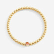 Gold Beaded Bubble Birthstone Bracelet