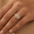 Solid Gold Ring – Radiant Brilliance: Mosaic Elegant Bold Statement Piece | Gold | Majestic Jewellery